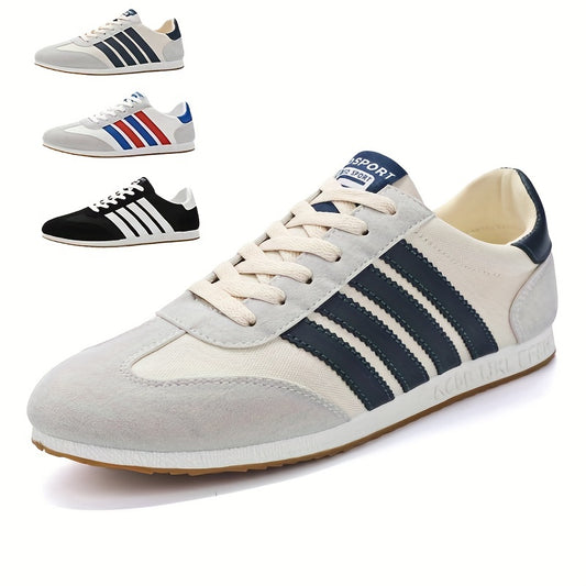 Men's Trendy Lace Up Sneakers With Assorted Colors, Casual Outdoor Walking Shoes